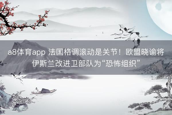 a8体育app 法国格调滚动是关节!欧盟晓谕将伊斯兰改进卫部队为“恐怖组织”