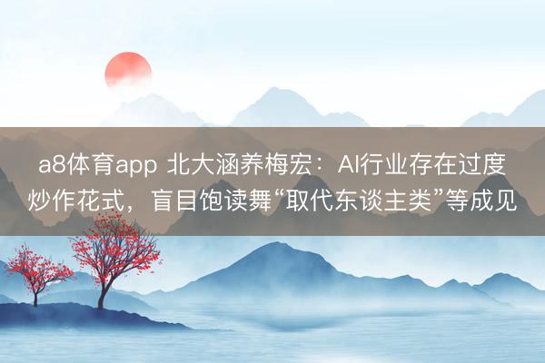 a8体育app 北大涵养梅宏:AI行业存在过度炒作花式,盲目饱读舞“取代东谈主类”等成见