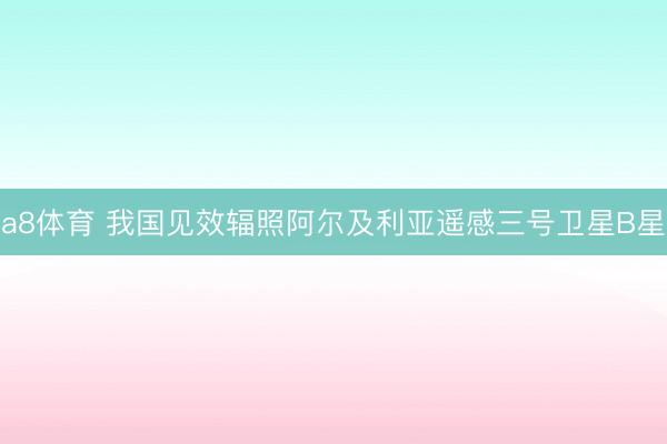 a8体育 我国见效辐照阿尔及利亚遥感三号卫星B星