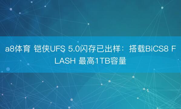 a8体育 铠侠UFS 5.0闪存已出样：搭载BiCS8 FLASH 最高1TB容量