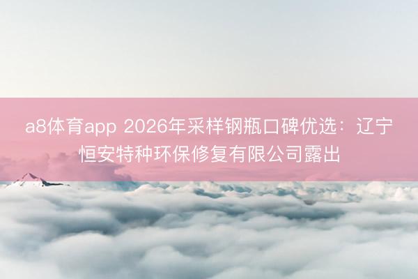 a8体育app 2026年采样钢瓶口碑优选:辽宁恒安特种环保修复有限公司露出
