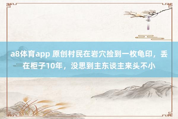 a8体育app 原创村民在岩穴捡到一枚龟印，丢在柜子10年，没思到主东谈主来头不小