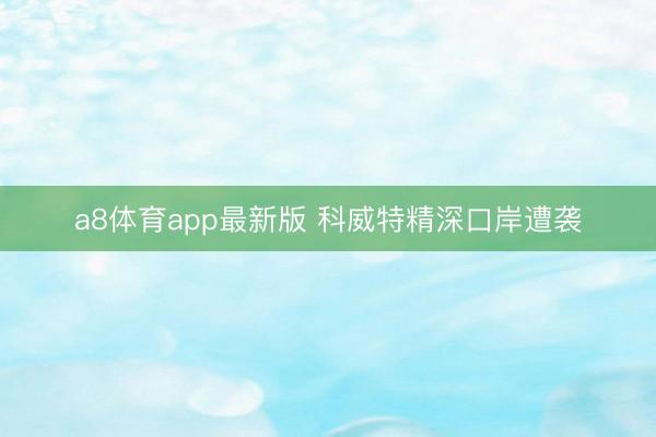 a8体育app最新版 科威特精深口岸遭袭