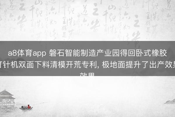 a8体育app 磐石智能制造产业园得回卧式橡胶打针机双面下料清模开荒专利, 极地面提升了出产效果