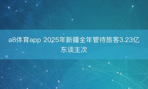a8体育app 2025年新疆全年管待旅客3.23亿东谈主次