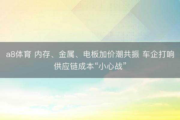 a8体育 内存、金属、电板加价潮共振 车企打响供应链成本“小心战”