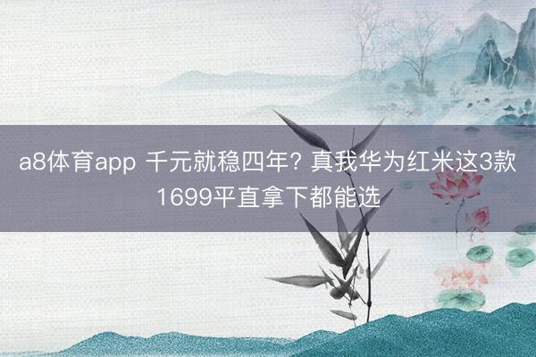 a8体育app 千元就稳四年? 真我华为红米这3款1699平直拿下都能选