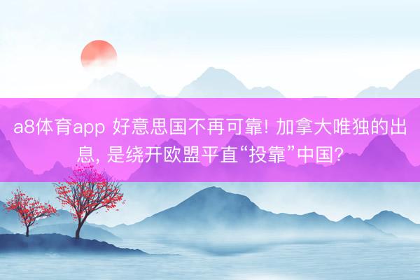 a8体育app 好意思国不再可靠! 加拿大唯独的出息， 是绕开欧盟平直“投靠”中国?