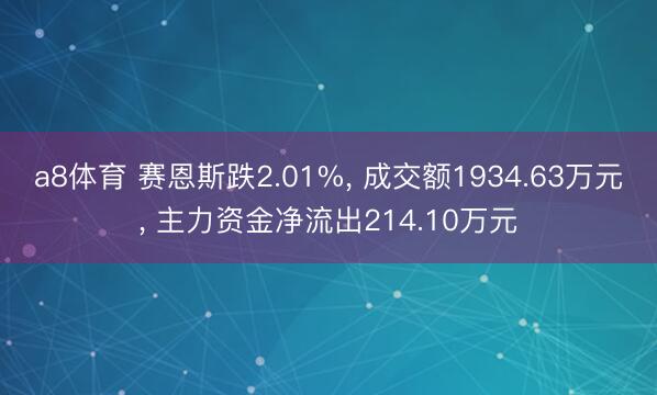 a8体育 赛恩斯跌2.01%， 成交额1934.63万元， 主力资金净流出214.10万元