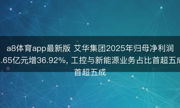 a8体育app最新版 艾华集团2025年归母净利润2.65亿元增36.92%， 工控与新能源业务占比首超五成