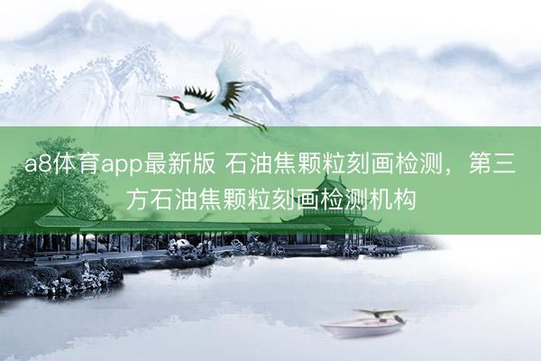 a8体育app最新版 石油焦颗粒刻画检测，第三方石油焦颗粒刻画检测机构