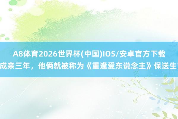 A8体育2026世界杯(中国)IOS/安卓官方下载 成亲三年,他俩就被称为《重逢爱东说念主》保送生?