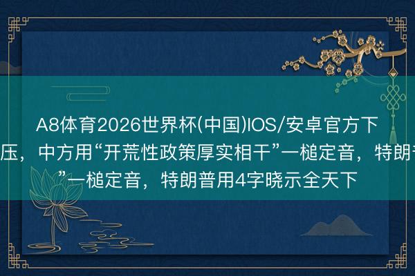 A8体育2026世界杯(中国)IOS/安卓官方下载 中好意思会晤欺压，中方用“开荒性政策厚实相干”一槌定音，特朗普用4字晓示全天下