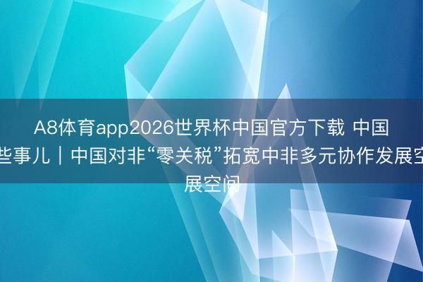 A8体育app2026世界杯中国官方下载 中国那些事儿|中国对非“零关税”拓宽中非多元协作发展空间