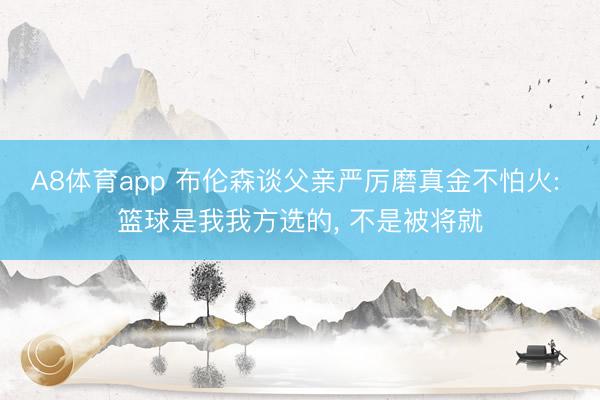 A8体育app 布伦森谈父亲严厉磨真金不怕火: 篮球是我我方选的， 不是被将就